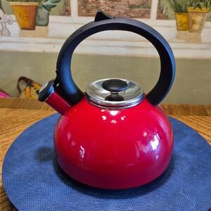 Copco Porcelain Enamel On Steel Tea Kettle Red (#TK-2)